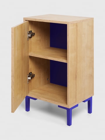 The Wild Hug Stolik nocny "William" w kolorze jasnobrązowo-niebieskim - 40 x 65 x 30 cm