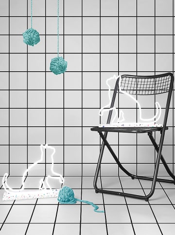 Really Nice Things Decoratieve lamp "Neo Neon Cat" wit - (L)40 x (B)33 cm