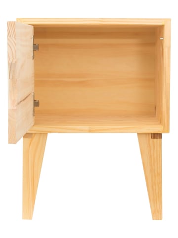 Folkifreckles Nachttisch "Bear Face" in Weiß/ Hellbraun - (B)42 x (H)54 x (T)30 cm