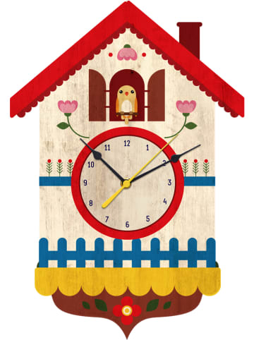 The Wild Hug Kolorowy zegar ścienny "Cuckoo" - 40 x 40 cm