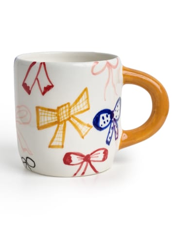 The Wild Hug Tasse "Bows" in Weiß/ Bunt - (H)9 cm