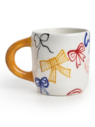 The Wild Hug Tasse "Bows" in Weiß/ Bunt - (H)9 cm