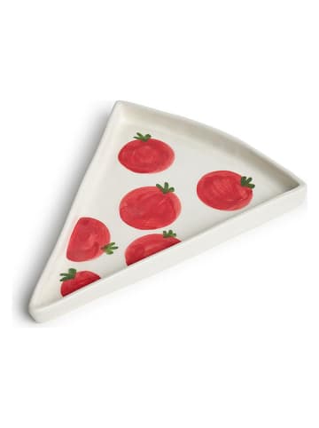 little nice things Taca w kolorze biało-czerwonym na pizzę - 22 x 17,5 cm