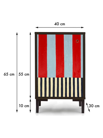 little nice things Nachtkastje "Wiliam" zwart/meerkleurig- (B)40 x (H)65 x (D)30 cm