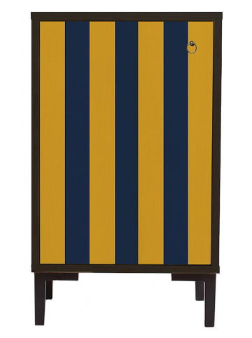 little nice things Nachttisch ''William'' in Schwarz/ Gelb/ Dunkelblau - (B)40 x (H)65 x (T)30 cm