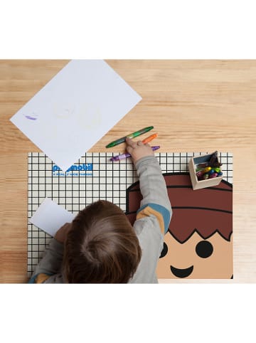 Playmobil Schreibtischunterlage "Playmobil Boy" in Schwarz/ Braun - (L)55 x (B)35 cm