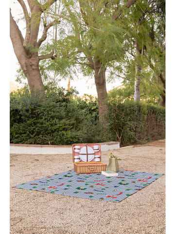 The Wild Hug Koc piknikowy "Babar" w kolorze niebiesko-czerwonym - 170 x 140 cm