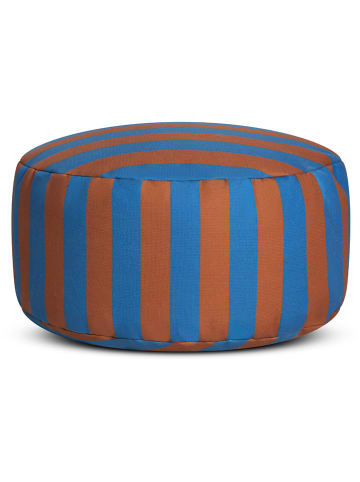 Really Nice Things Pouf in Blau/ Orange - (H)20 x Ø 50 cm