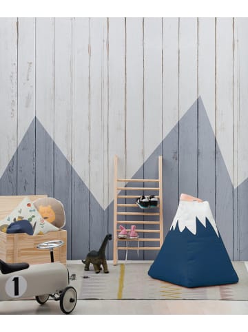 little nice things Siedzisko "Mountain" w kolorze niebieskim - 50 x 60 x 50 cm