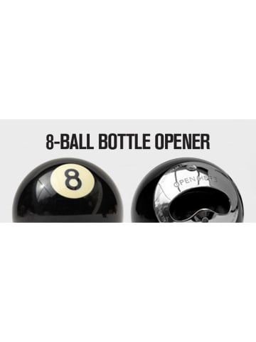 SuckUK Otwieracz "8 Ball" w kolorze czarnym do butelek - Ø 5,8 cm