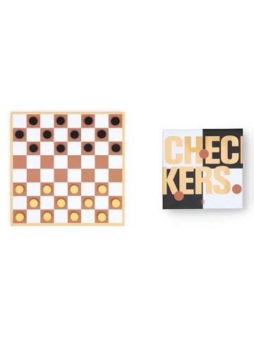 SuckUK Gra planszowa "Checkers" w kolorze pomarańczowo-kremowym - 8+