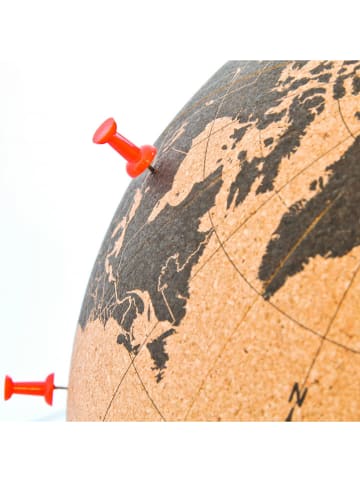 SuckUK Globus "Pinpoint your travels" w kolorze jasnobrązowo-czarnym - Ø 25 cm