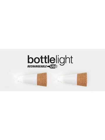 SuckUK 2-delige set: led-fleslampen ''Bottle Light'' warmwit - (L)5 cm
