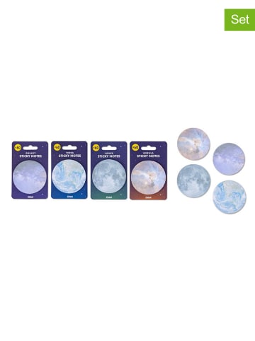 SuckUK 4-delige set: zelfklevende notitieblokken ''Planet'' meerkleurig - Ø 7,5 cm