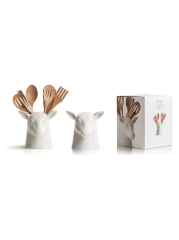 SuckUK Utiliteitenhouder ''Stag Head'' wit - (B)19,5 x (H)23 x (D)20 cm