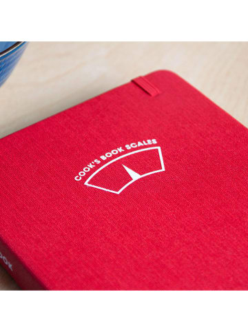 SuckUK Keukenweegschaal ''Cook's Book'' rood - (B)15,5 x (H)18,9 x (D)2,4 cm