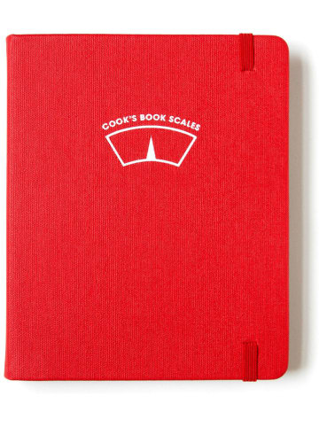 SuckUK Waga kuchenna "Cook's Book" w kolorze czerwonym - 15,5 x 18,9 x 2,4 cm
