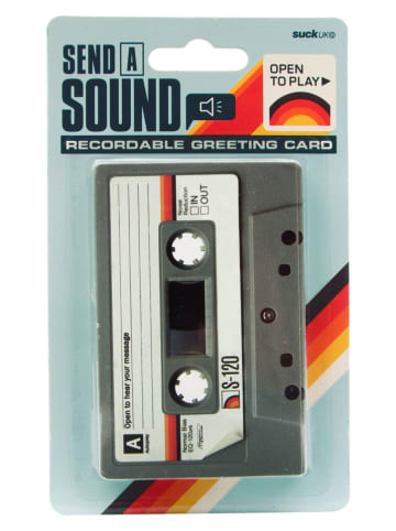 SuckUK Wenskaart met spraakbericht ''Send a Sound'' grijs - (L)10 x (B)6,5 cm