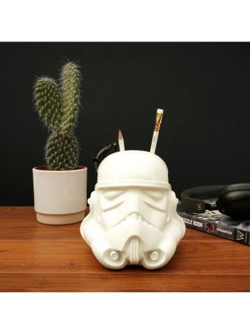 SuckUK Schreibtisch-Organizer ''Stormtrooper'' in Weiß - (H)16 x Ø 17,5 cm