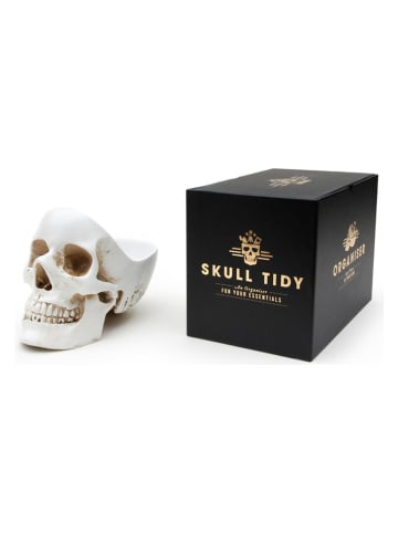 SuckUK Dekoschale ''Skull Tidy'' in Weiß - (B)12,5 x (H)21,5 x (T)16 cm