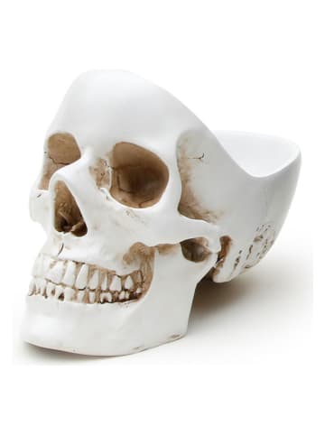 SuckUK Decoratieve schaal ''Skull Tidy'' wit - (B)12,5 x (H)21,5 x (D)16 cm