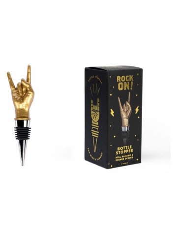 Luckies Original Flessenstop ''Rock On Bottle'' goudkleurig - (L)14 cm