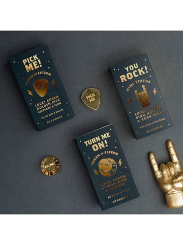 Luckies Original Figurka dekoracyjna "You Rock!" w kolorze złotym - 5,8 x 11,7 x 4,5 cm