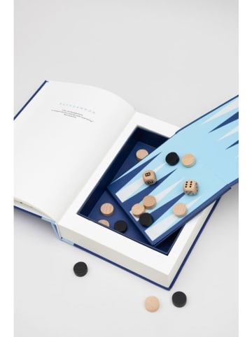 Luckies Original Brettspiel ''Backgammon in a Book'' in Blau - ab 8 Jahren