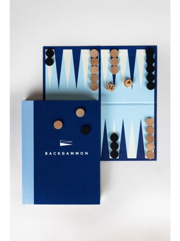 Luckies Original Gra planszowa "Backgammon in a Book" w kolorze niebieskim - 8+