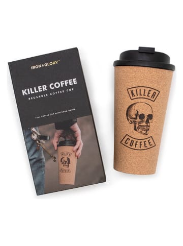 Luckies Original Kubek "Killer Coffee" w kolorze beżowym do kawy - 440 ml