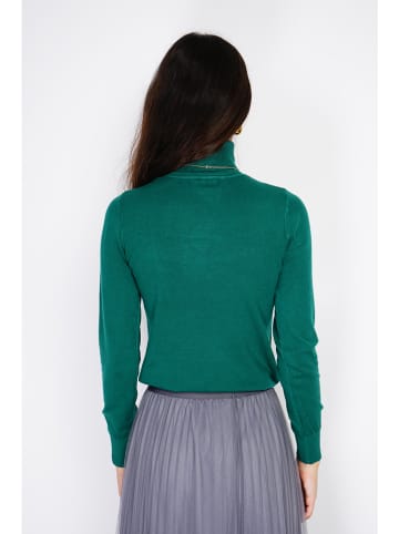 ASSUILI Rollkragenpullover in Dunkelgrün