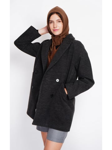 ASSUILI Płaszcz przejściowy w kolorze antracytowym
