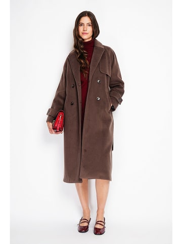 ASSUILI Płaszcz przejściowy w kolorze brązowym