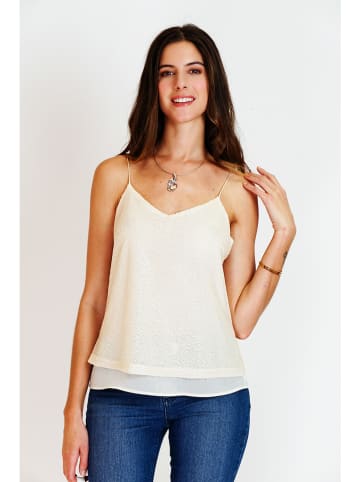 ASSUILI Paillettentop in Sand