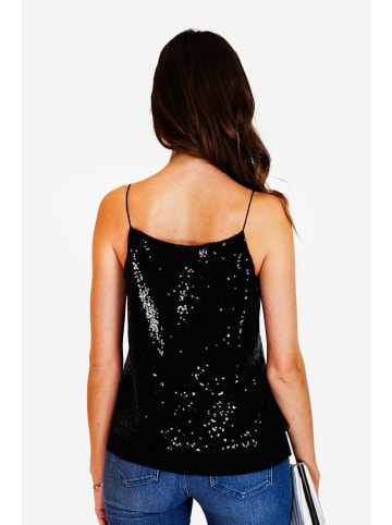 ASSUILI Paillettentop in Schwarz