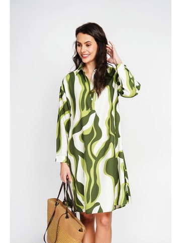 ASSUILI Kleid in Weiß/ Grün