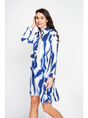 ASSUILI Jurk wit/blauw