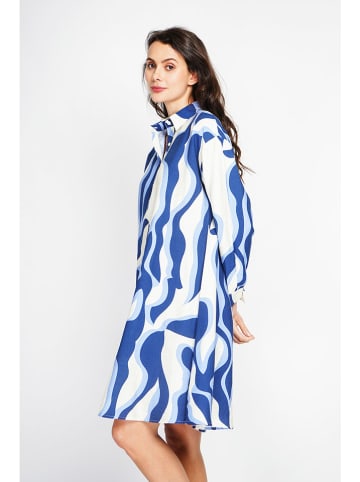 ASSUILI Kleid in Weiß/ Blau