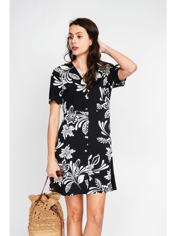 ASSUILI Kleid in Weiß/ Schwarz