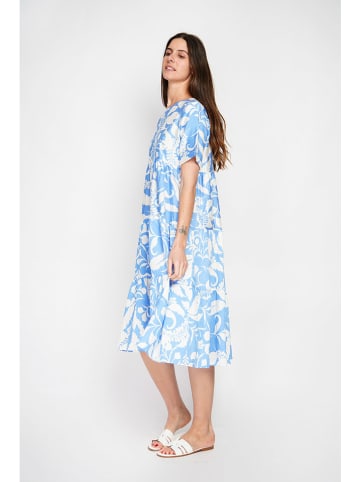 ASSUILI Jurk wit/lichtblauw