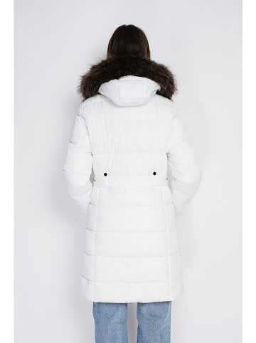 ASSUILI Doorgestikte mantel wit