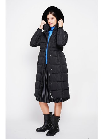 ASSUILI Doorgestikte mantel zwart