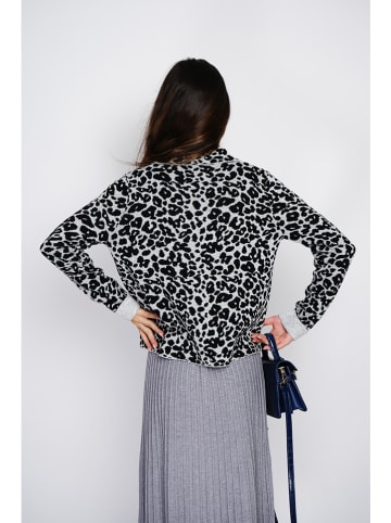 ASSUILI Kaszmirowy kardigan w kolorze szaro-czarnym