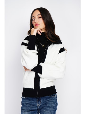 ASSUILI Cardigan in Weiß/ Schwarz