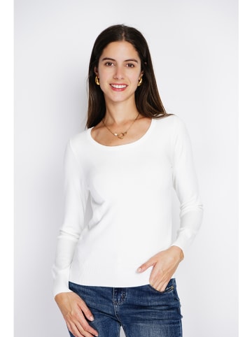 ASSUILI Sweter w kolorze białym