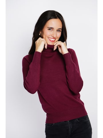 ASSUILI Rollkragenpullover in Bordeaux