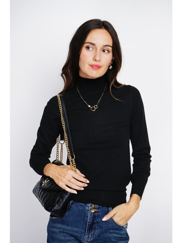 ASSUILI Rollkragenpullover in Schwarz