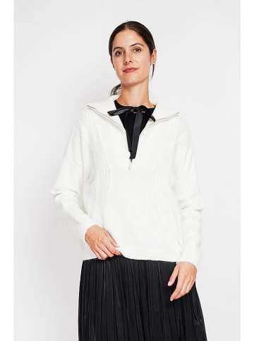 ASSUILI Sweter w kolorze białym