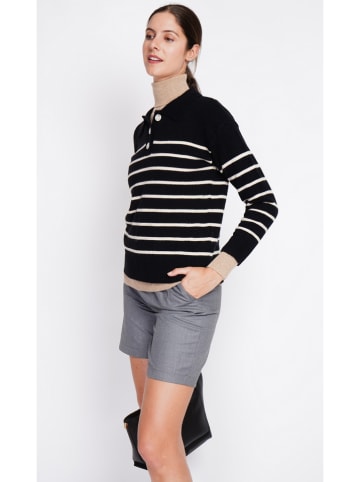 ASSUILI Pullover in Schwarz/ Weiß