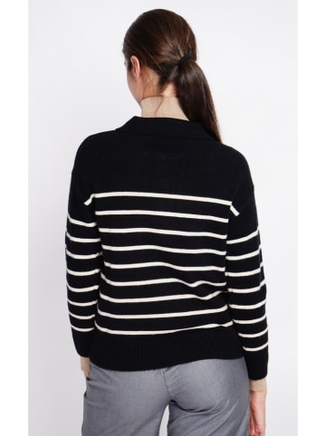 ASSUILI Pullover in Schwarz/ Weiß